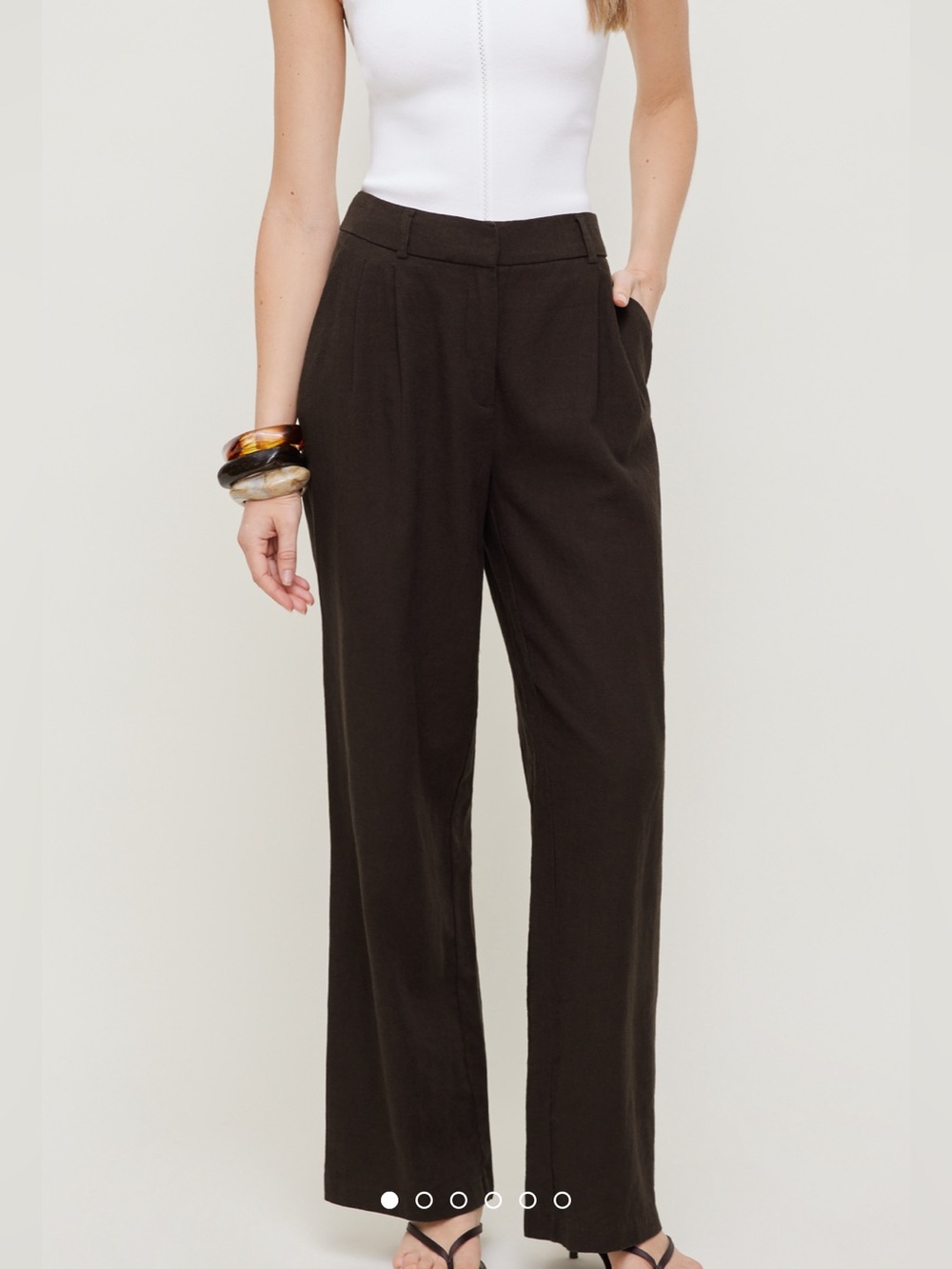 DYNAMITE BROWN LINEN PANTS SIZE 2